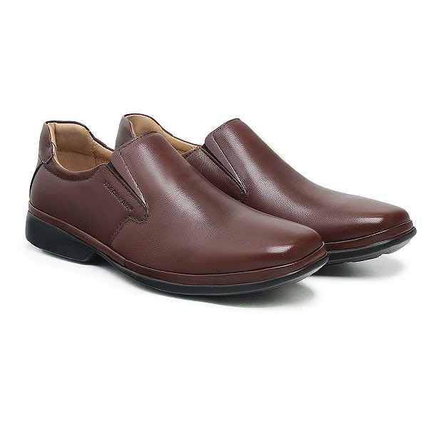 Sapato Social Masculino De Couro Legitimo Ultra Comfort - 46102 Café