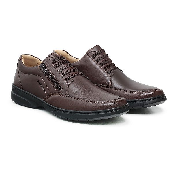 Sapatênis Masculino De Couro Legítimo Virtus - 44706 Dark Brown