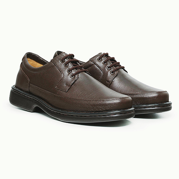 Sapato Masculino De Couro Legítimo Comfort Plus - 2008 Café