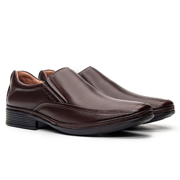 Sapato Social Masculino De Couro Legitimo Air Tech - 45901 Dark Brown