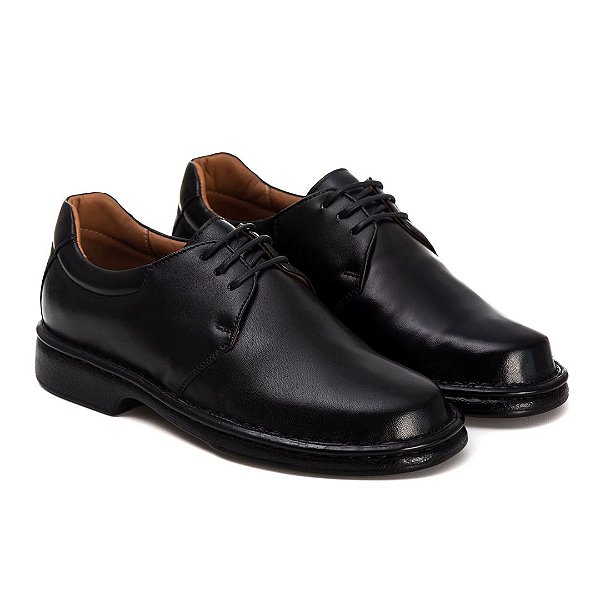 Sapato Masculino Em Couro Legitimo Comfort - 2004 Preto