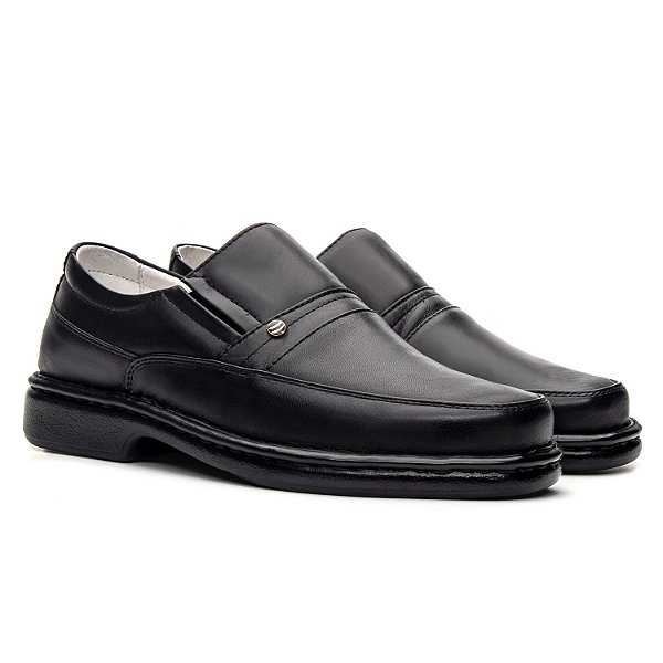 Sapato Masculino De Couro Legítimo Comfort Plus - 1003S Preto