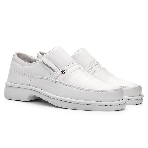 Sapato Masculino De Couro Legítimo Comfort - 1003S Branco
