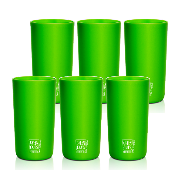 Kit 6 Copos Reutilizáveis 280ml - Green Cups® para empresas