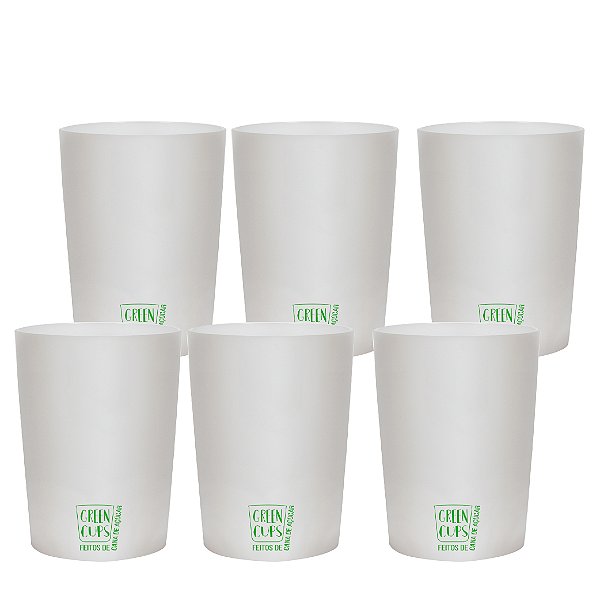 Kit 6 Copos Reutilizável 320ml - Personalizado Green Cups® Cana de Açúcar