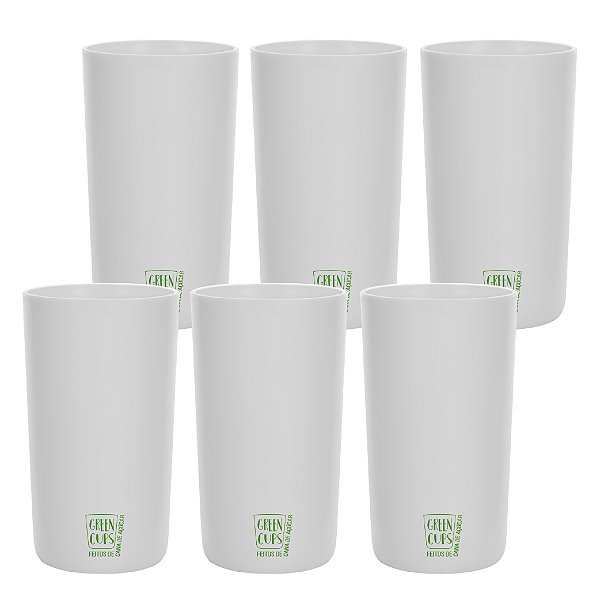 Kit 6 Copo Sustentável 280ml - Personalizado Green Cups® Cana de Açúcar