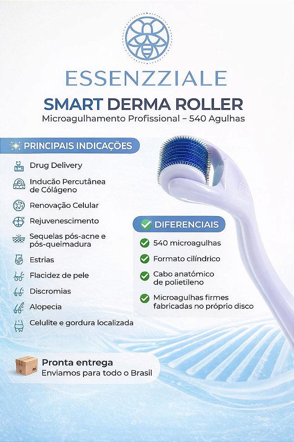 Smart Derma Roller HK 540 Agulhas - 3,00 mm - Smart GR *VALIDADE 05/2026*