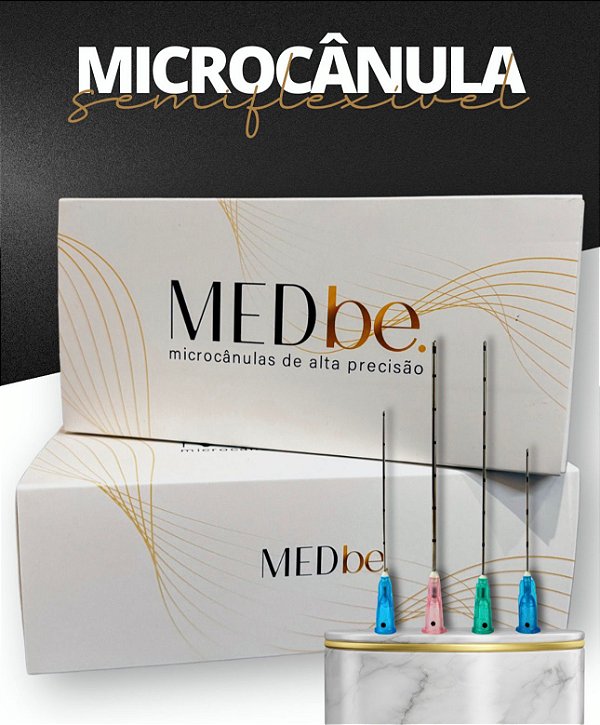 Microcânula de alta precisão 22G X 70MM - MedBe CAIXA COM 20 UNIDADES