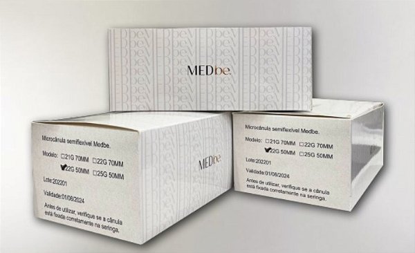 Microcânula de alta precisão 23G X 38MM - MedBe CAIXA COM 25 UNIDADES