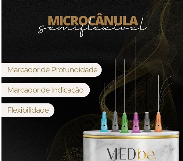 Microcânula de alta precisão 23G X 38MM - MedBe CAIXA COM 20 UNIDADES