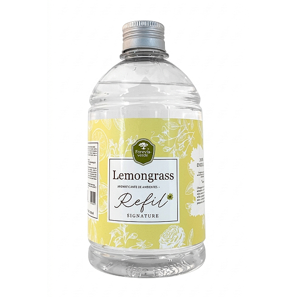 Refil Lemongrass 500 ml + 2 conjuntos de varetas de fibra de algodão