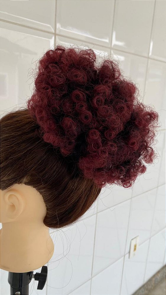 APLIQUE AFRO PUFF MARSALA