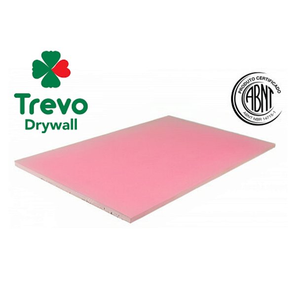 Gesso Acartonado RF Drywall 1,20m x 1,80m x 12,5mm - Trevo