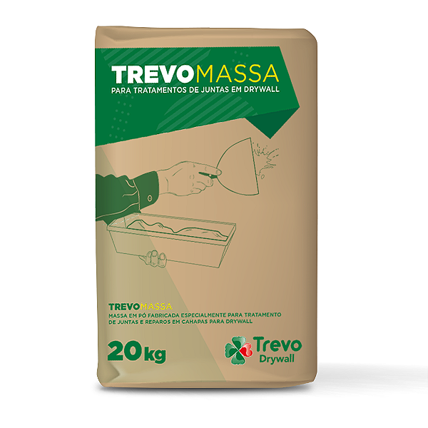 Massa em pó para Drywall 20Kg Trevo Drywall