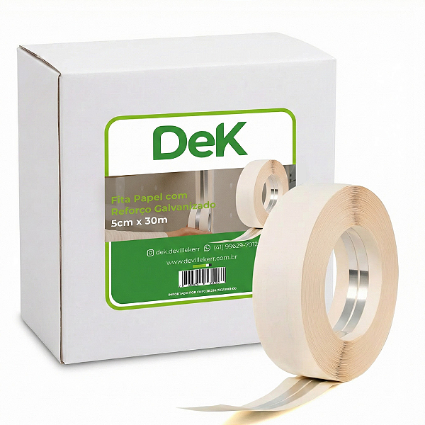 Fita Papel para cantos Drywall com Reforço Galvanizado 5cmx30m