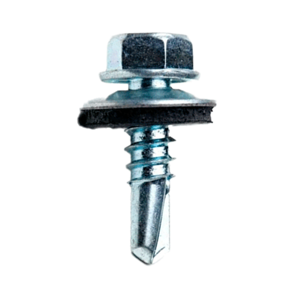 Parafuso sextavado 6,3 x 22 mm (#14-14 x 7/8”) com ponta broca #1 e arruela de vedação EPDM de 16 mm (Cx c/500) Patta