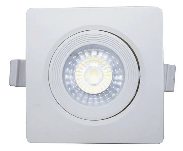 Luminária Spot Led 7w Embutir Direcionável Quadrado 9x9cm Bivolt 110v-220v 6500K Branco Frio 6500k