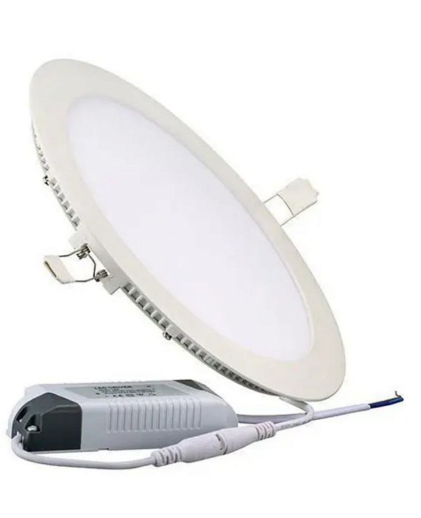 Luminária De Led Plafon 12w Redondo de Embutir Branca Quente 3500k Bivolt Slim Gesso Teto 17cm*1.3cm*17cm