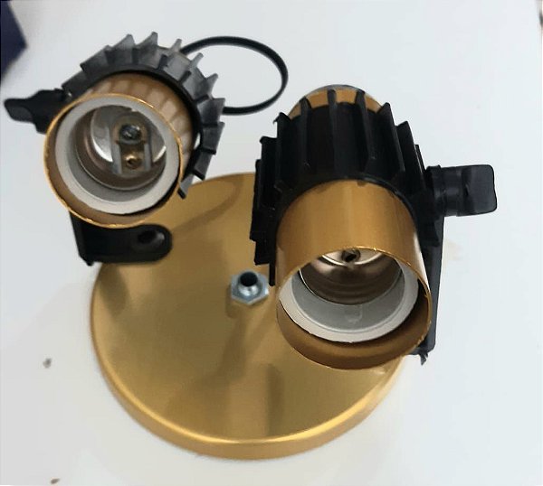 Spot Aletado 2 Lâmpadas Led Dourado Direcionada E27