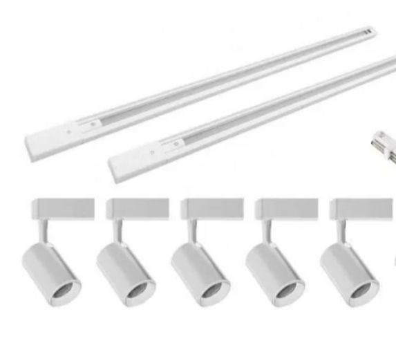 Kit Trilho Eletrificado 1.5 Metro + 5 Spots Led 10w Branco BQ 3000K Bivolt