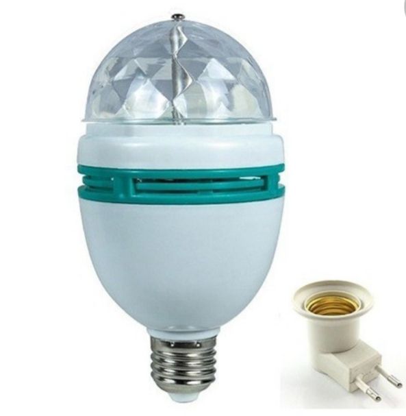 Lâmpada Globo De Luz colorida Giratória Led Rgb Dj Jogo De Balada