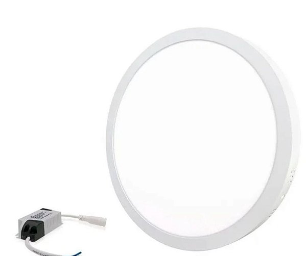 Luminária De Led Plafon 25w Redondo Sobrepor Branca Frio 6500k Bivolt 30cm x 30cm