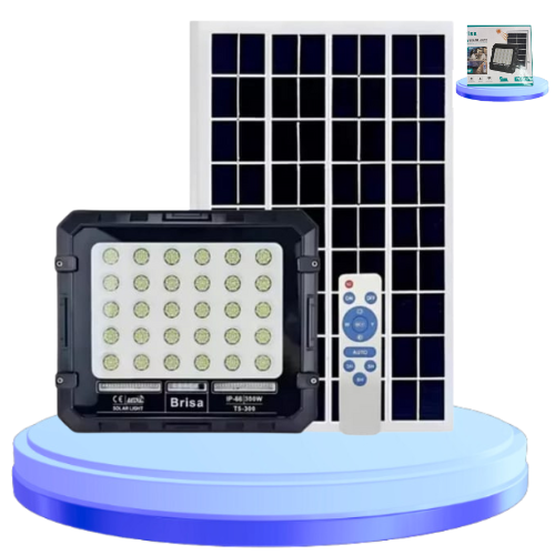 Refletor Holofote Led Solar 200W Com Placa Com Controle IP66 Frio Prova D água-Brisa
