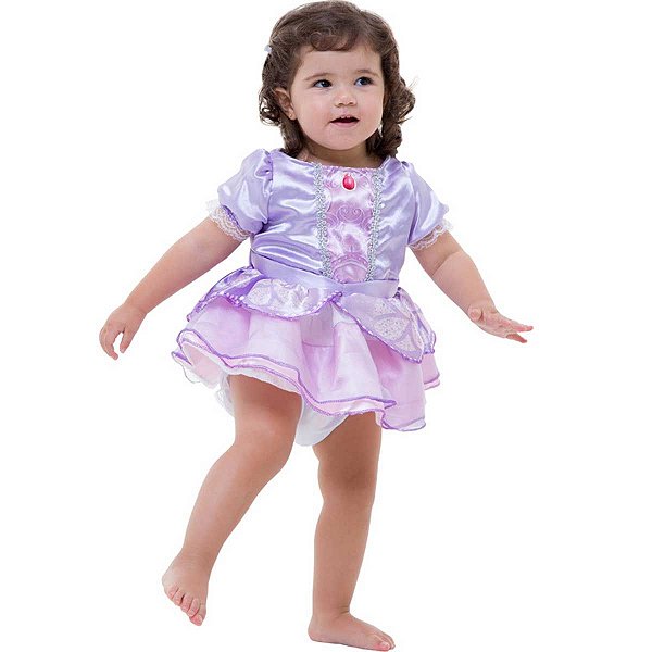 Body Sofia Princesa Disney Bebê Infantil Tamanho 1 a 2 Anos
