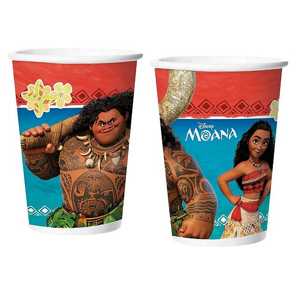 12 Copos Moana Festa De Aniversário 180 ML