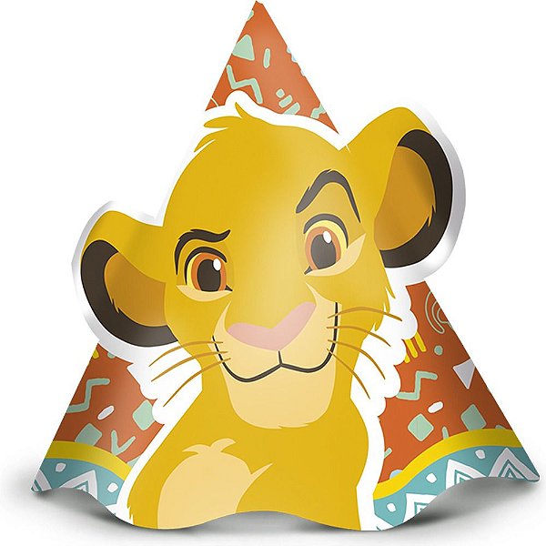 12 Chapéus De Festa Aniversário Rei Leão