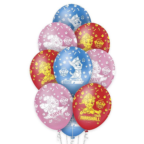 10 Bexigas Balão Patrulha Canina 12'' Premium Festa Aniversário