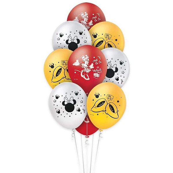 25 Bexigas Balão Minnie Mouse 9'' Festa de Aniversário