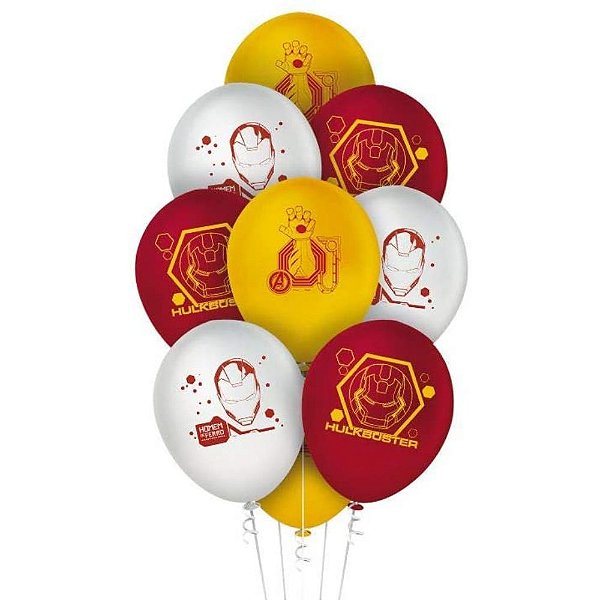 25 Bexigas Balão Homem De Ferro 9'' Festa de Aniversário