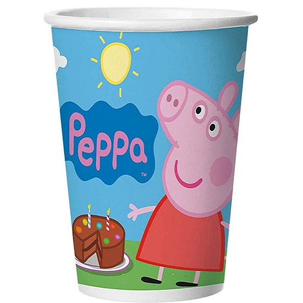12 Copos Peppa Pig Festa De Aniversário 180 ML