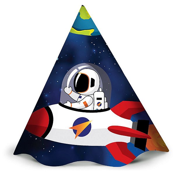12 Chapéus De Festa Aniversário Astronauta