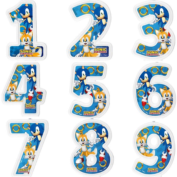 Vela Sonic Festa De Aniversário De 1 Á 9 Anos