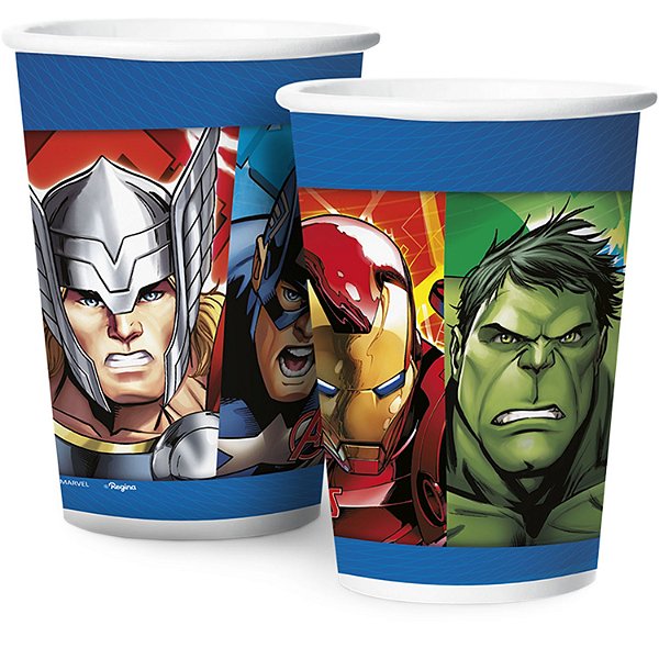 12 Copos Vingadores Festa De Aniversário 180 ML