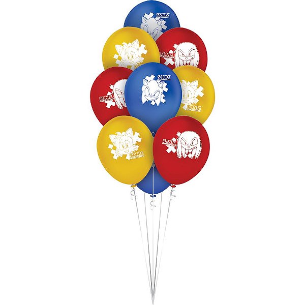 25 Bexigas Balão Festa Sonic 9 Polegadas