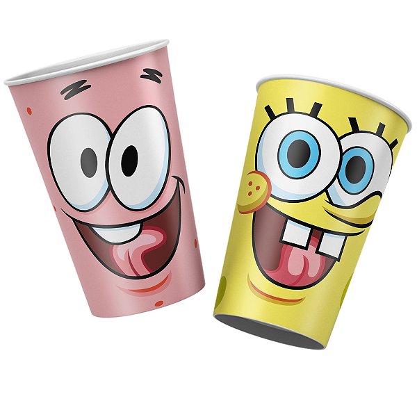 12 Copos Bob Esponja Festa De Aniversário 180 ML