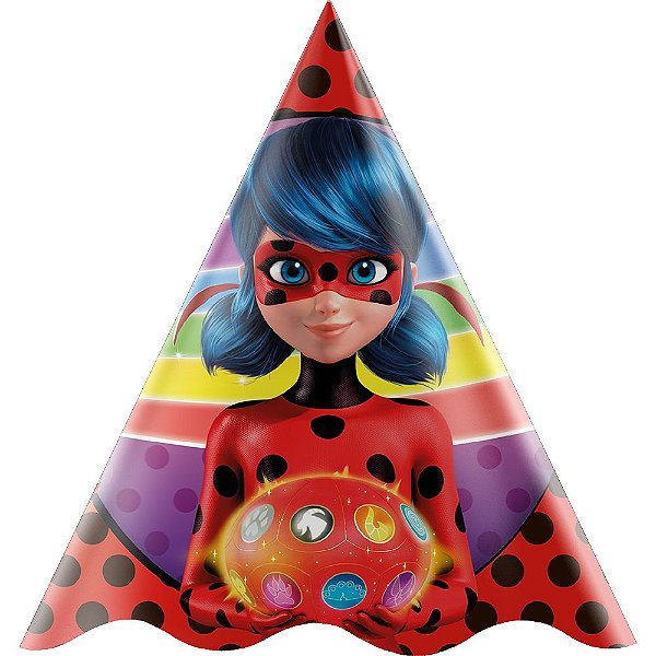 12 Chapéus De Festa Aniversário Ladybug