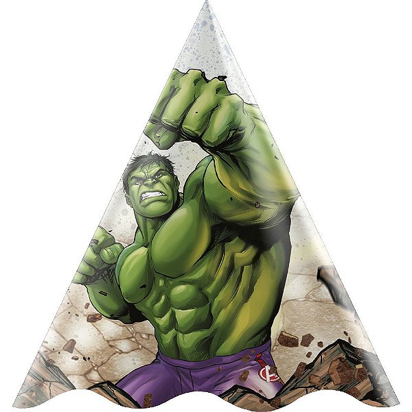 12 Chapéus De Festa Aniversário Hulk