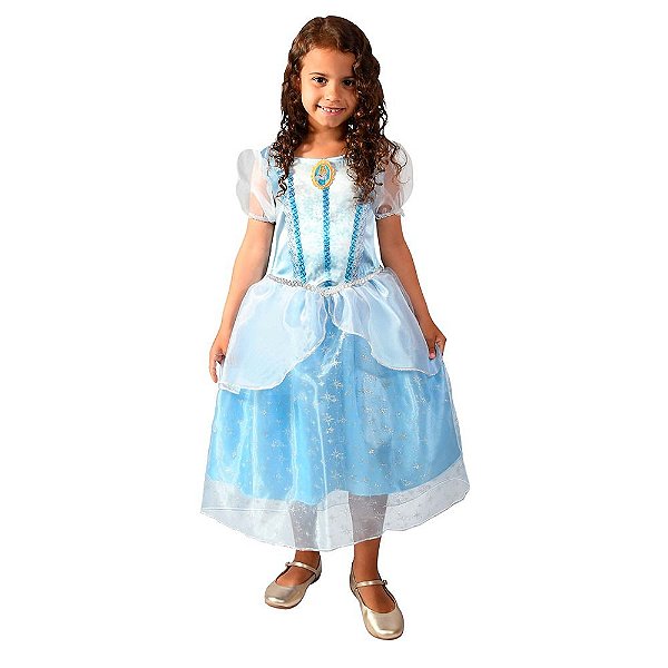Fantasia Cinderela Infantil Vestido Original Princesa Disney Tamanho: G