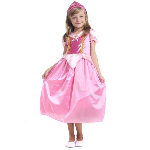 FANTASIA INFANTIL PRINCESA AURORA BELA ADORMECIDA BARBIE PINK