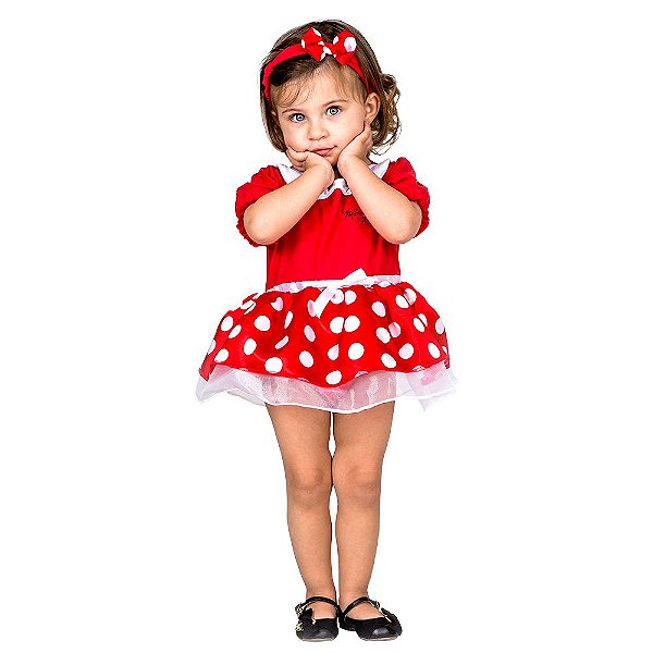Body Minnie Mouse Bebê Infantil  Disney Tamanho 1 a 2 Anos