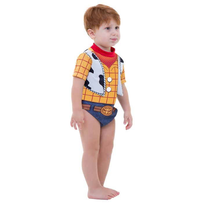 Body Xerife Woody Toy Story Fantasia Infantil De 1 a 2 anos