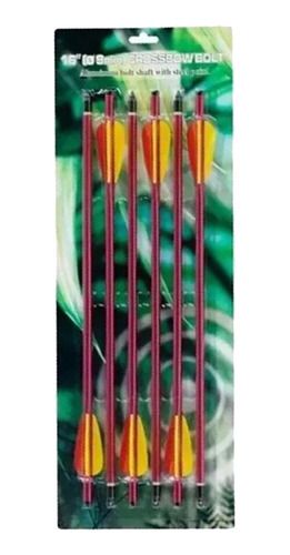 Kit 6 Setas Flechas De Alumínio 16p 40,6 CM Red - Man Kung