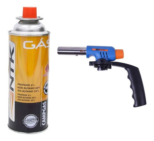 Maçarico Portátil Controle Fluxo Ikon Ntk + 1 Refil Campgás