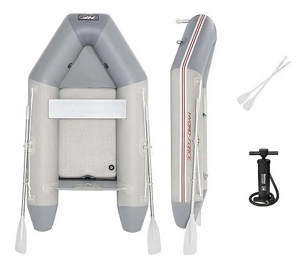Bote Inflável 2 Pessoas Hydro Force Caspian Cinza - Bestway