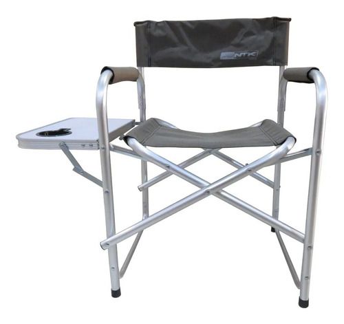 Cadeira Diretor Camping Dobrável Com Mesa Lateral Preta - Nautika