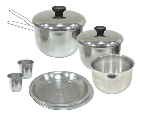 Kit Gourmet Nautika Panelas Em Alumínio C/ 8 Peças - Camping